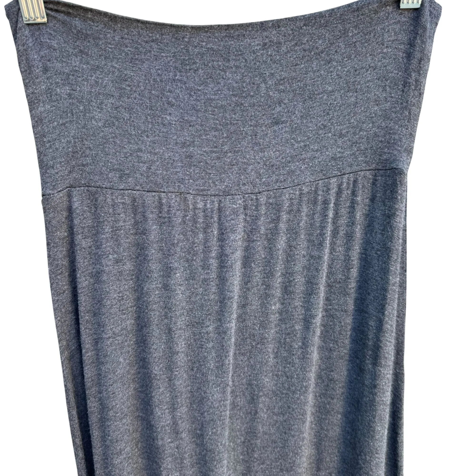 Azules Womens Charcoal Gray High Waist Stretch Jersey Maxi Festival Skirt Small