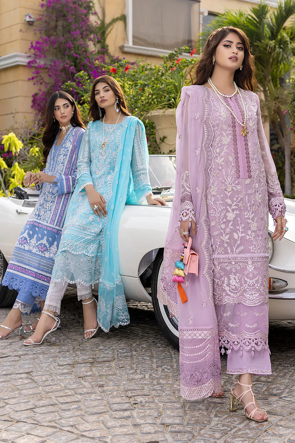 Azure Luxe Festive Edit Embroidered Lawn Collection – Lilac Dreams