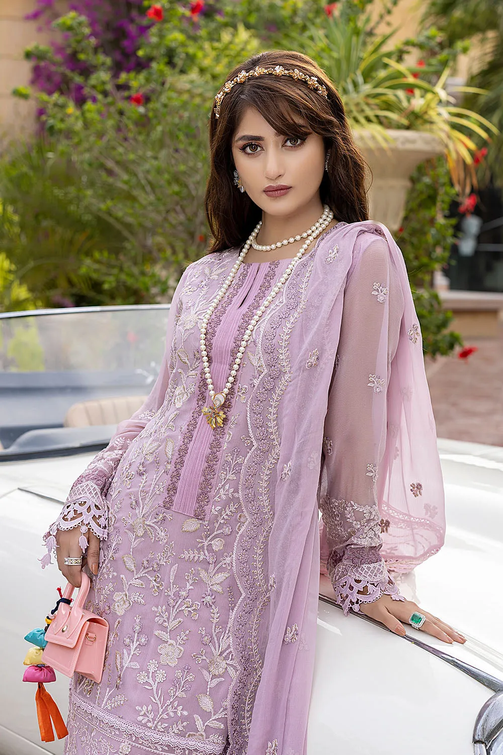 Azure Luxe Festive Edit Embroidered Lawn Collection – Lilac Dreams