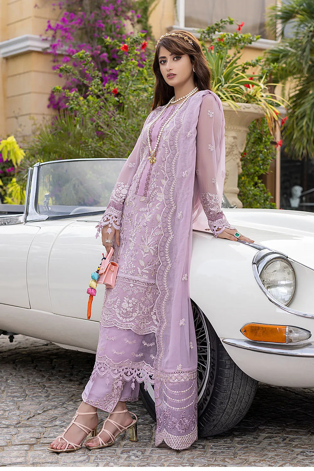 Azure Luxe Festive Edit Embroidered Lawn Collection – Lilac Dreams