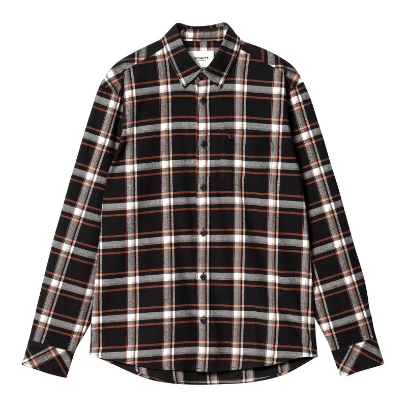 CARHARTT WIP BARTEN CHECK SHIRT BLACK | CAMISA DE FRANELA A CUADROS