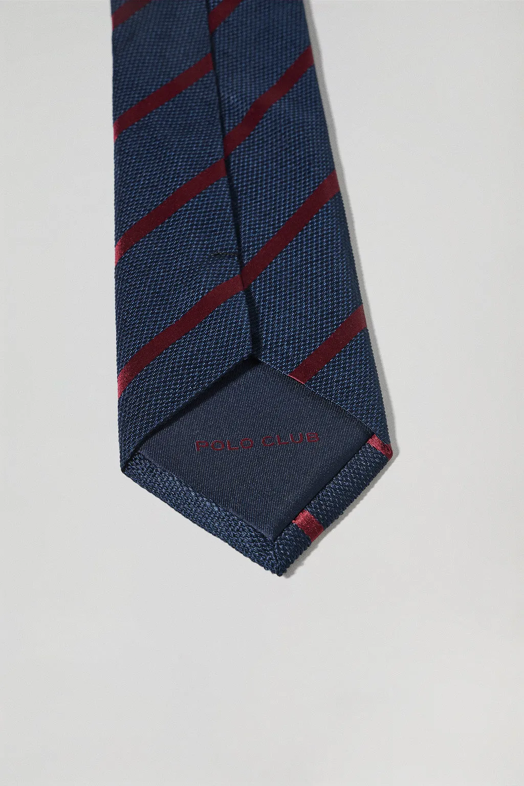 Corbata de seda diseño a rayas con logotipo Polo Club