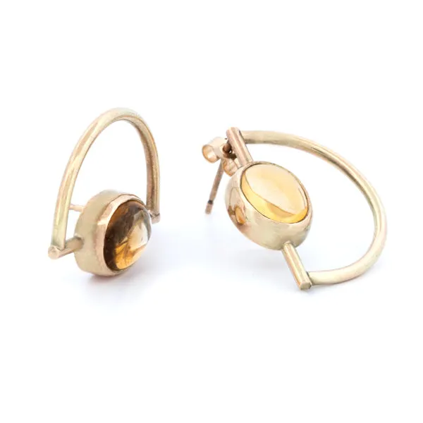 Creating Things by Andrea Rojas Córdoba - Golden Oval Earrings