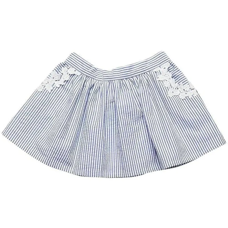 Girls Navy Stripe Skirt