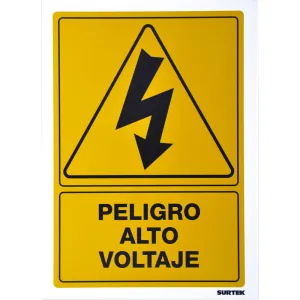 Letrero "Peligro Alto Voltaje" Surtek