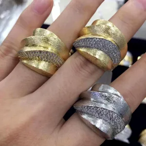 Luxury Trendy Vintage golden Rings Jewelry Saudi Arabic Dubai Ring