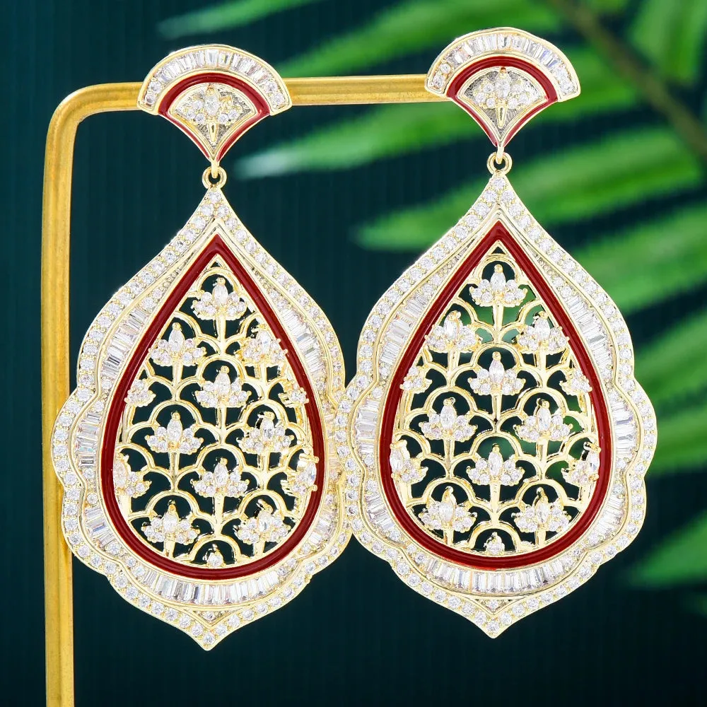 New Dubai Luxury Gorgeous Big Pendant Earrings For Fashion Women