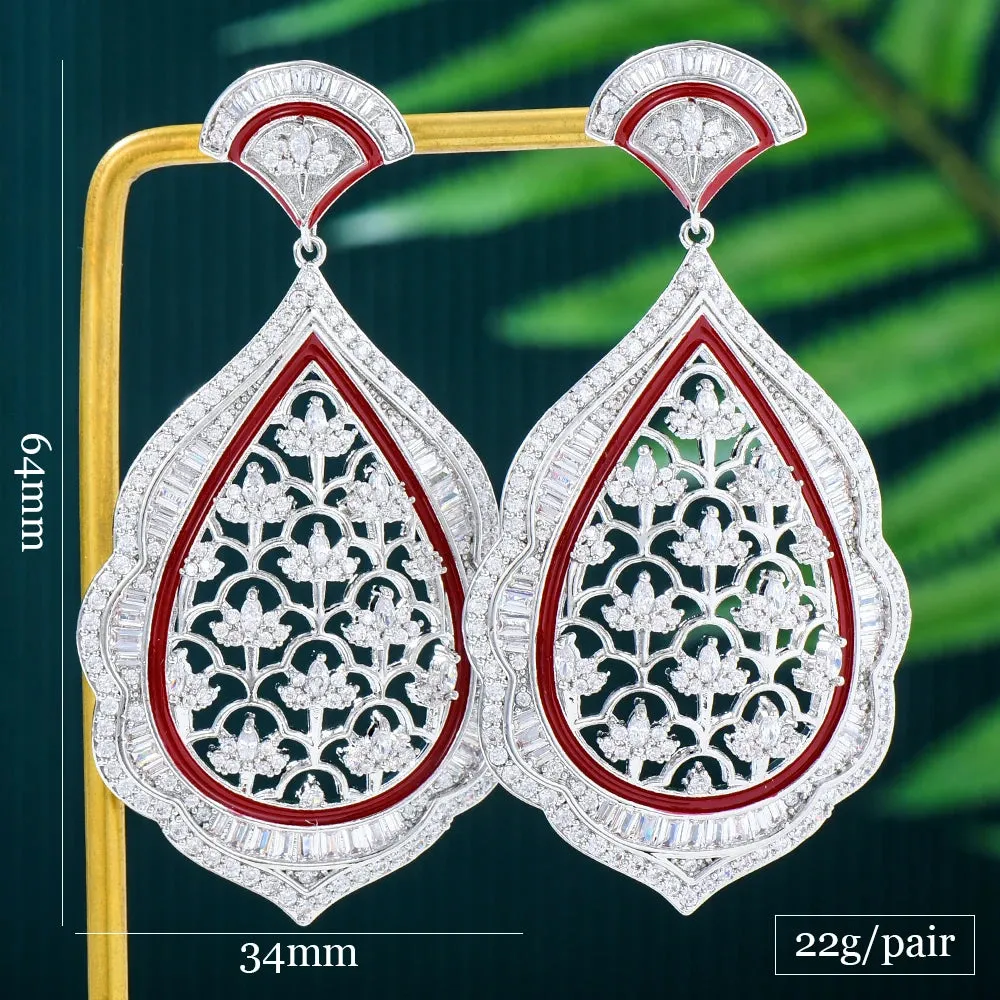 New Dubai Luxury Gorgeous Big Pendant Earrings For Fashion Women