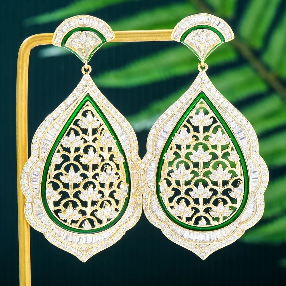 New Dubai Luxury Gorgeous Big Pendant Earrings For Fashion Women