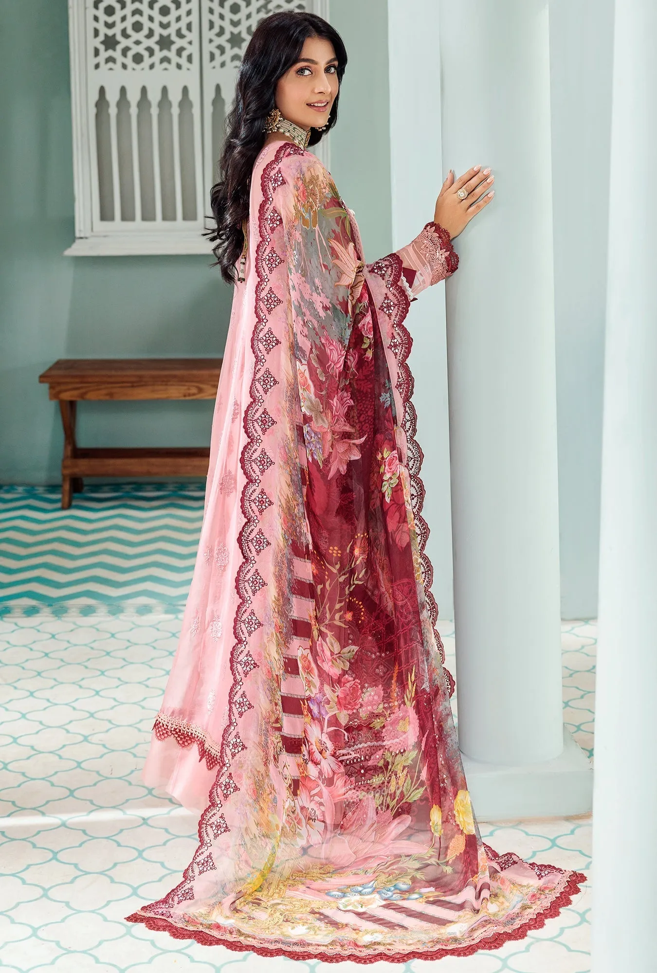 Noor by Saadia Asad · Chiffon Laserkari Collection – D2-HERMOSA