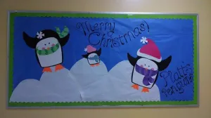 "Merry Christmas!" Holiday Penguin Bulletin Board Idea