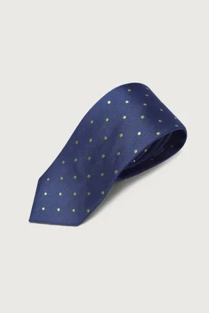 The Special Silk Tie Azul Marino Puntos Amarillo