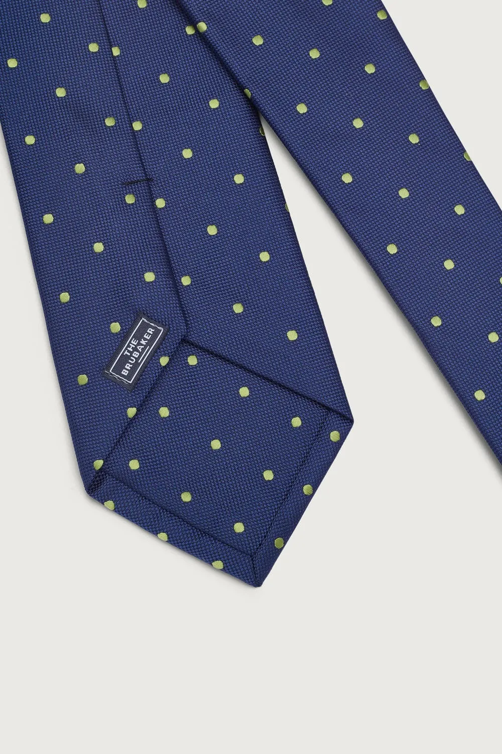 The Special Silk Tie Azul Marino Puntos Amarillo