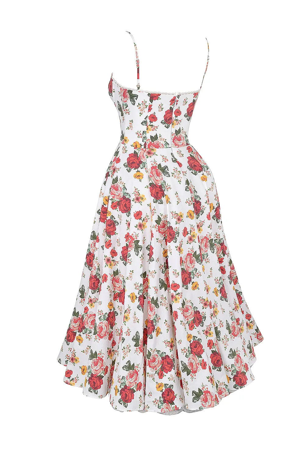 Vestido Midi Floral Modelador Com Forro em Tule Modelo Mademoiselle